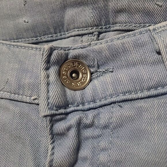 Big Star Skinny Jeans Womens Size 26 Pastel Blue Stretch Raw Hem - Picture 4 of 12